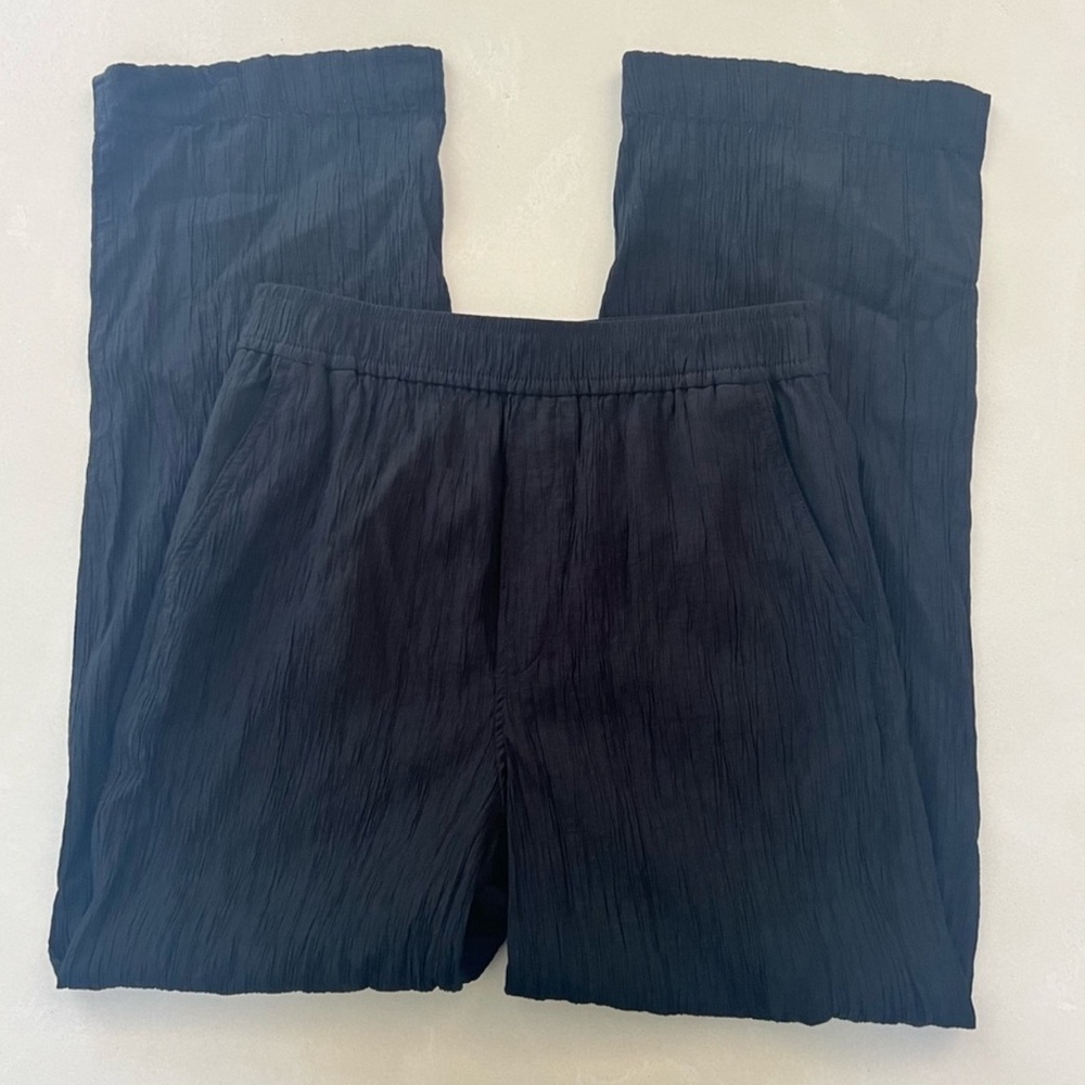 Madewell Wide Leg Crinkled Black Pants